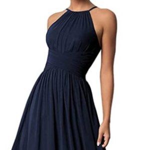 Halter Top Long Chiffon Formal Dress